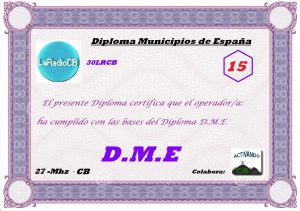 Diploma Municipios de España LaRadioCB