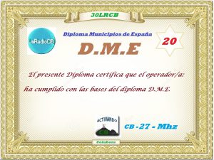 Diploma Municipios de España en CB27MHz